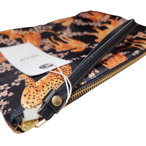 WOUF Salome XL Pouch Bag Leopard Print Clutch Bag Recycled Leather Black NEW - Picture 6 of 16